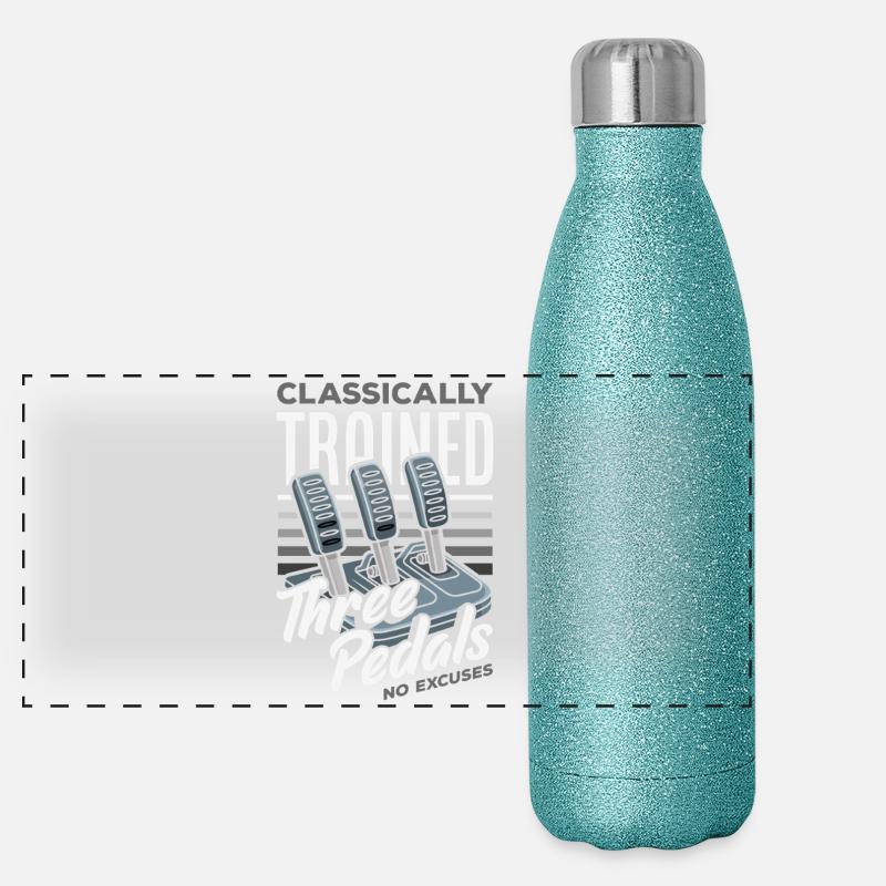 Manual car, classically trained Panoramic Glitter Thermal Bottle 500 ml