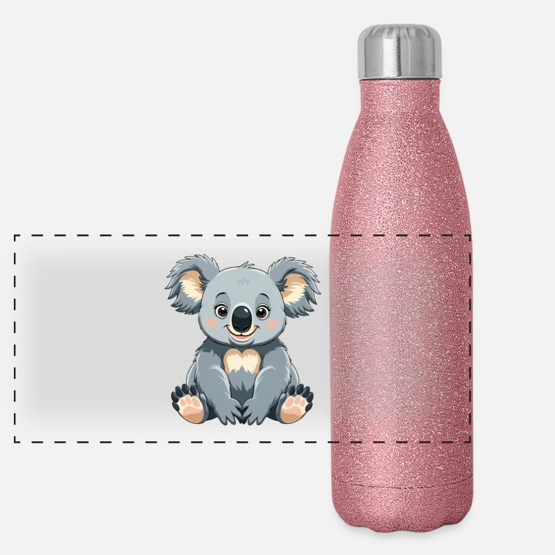 Cuddly Koala Cartoon Panoramic Glitter Thermal Bottle 500 ml