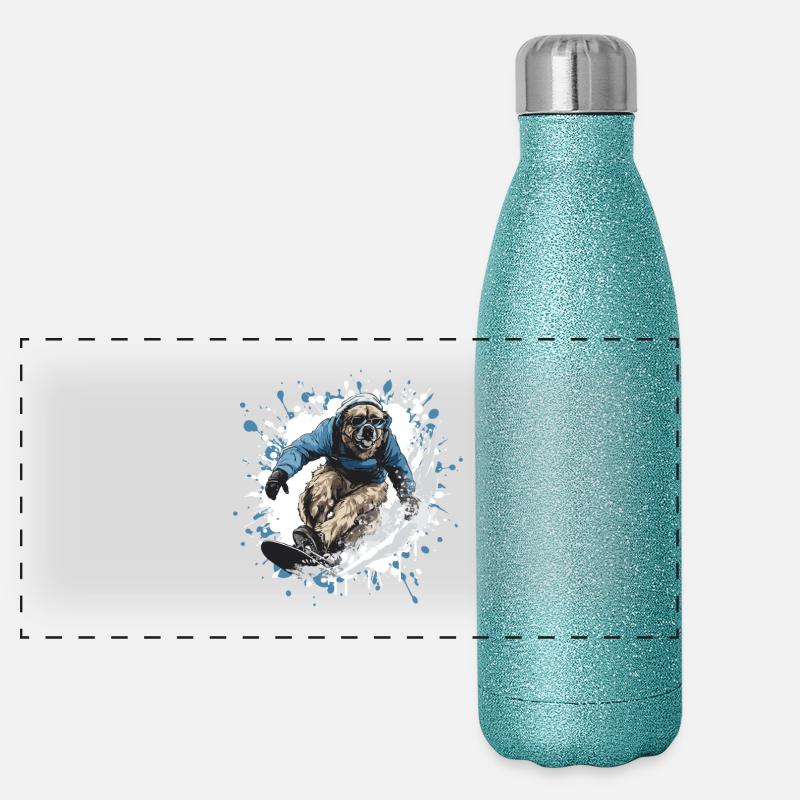 Kangal Dog Snowboard Gourde isotherme panoramique pailletée 500 ml