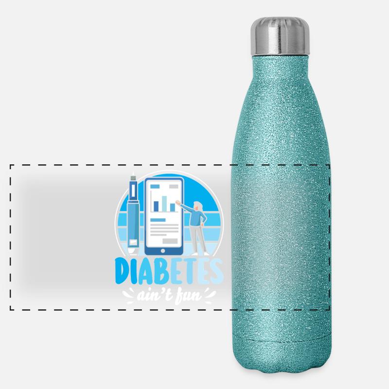 Diabète de type 1 Gourde isotherme panoramique pailletée 500 ml