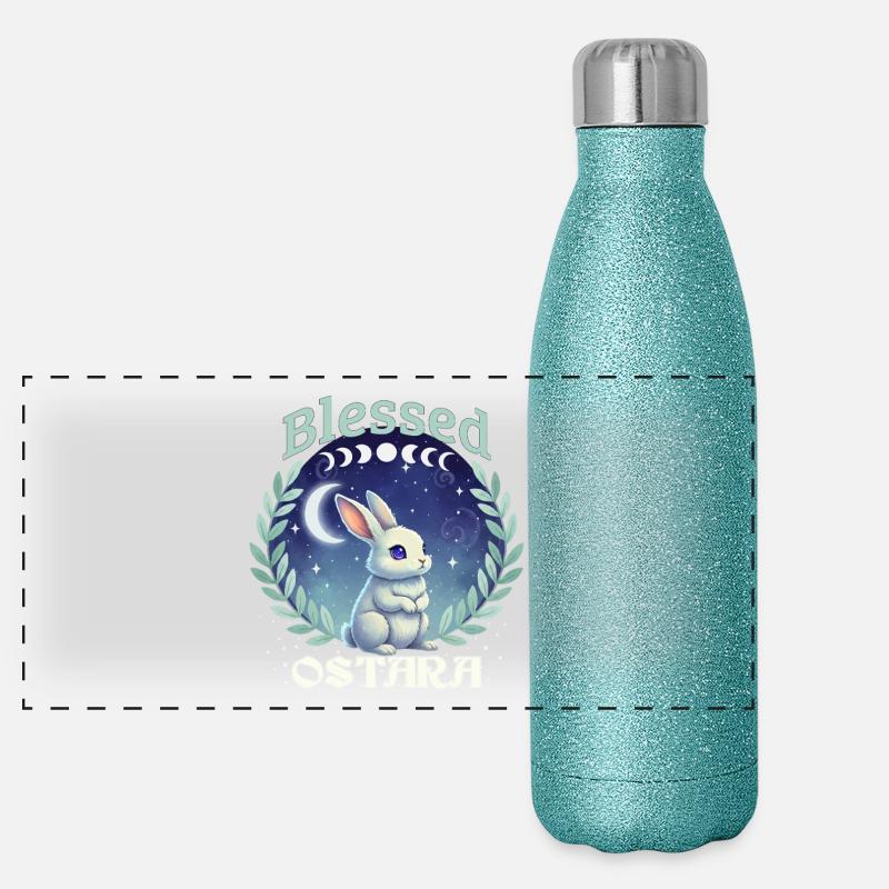 Ostara Happy Easter Pagan Spring Panoramic Glitter Thermal Bottle 500 ml