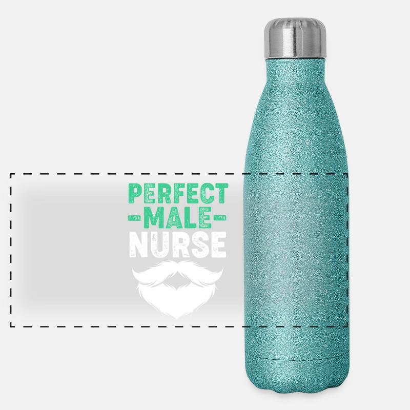 Pfleger Krankenhaus Krankenpfleger Geschenk Panorama Glitzer Isolierflasche 500 ml
