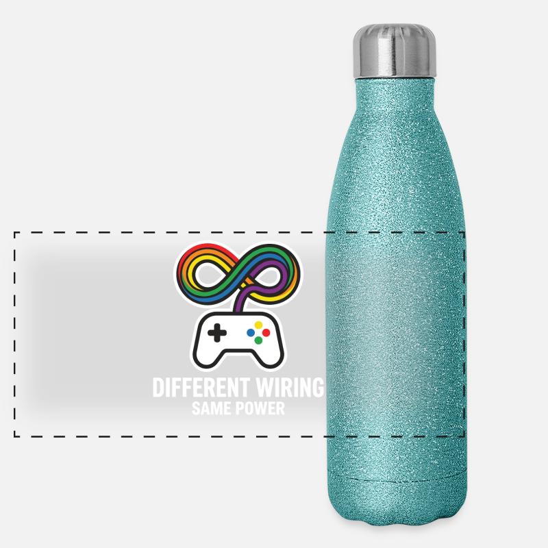 Câblage différent, même puissance Motiv de jeu Gourde isotherme panoramique pailletée 500 ml