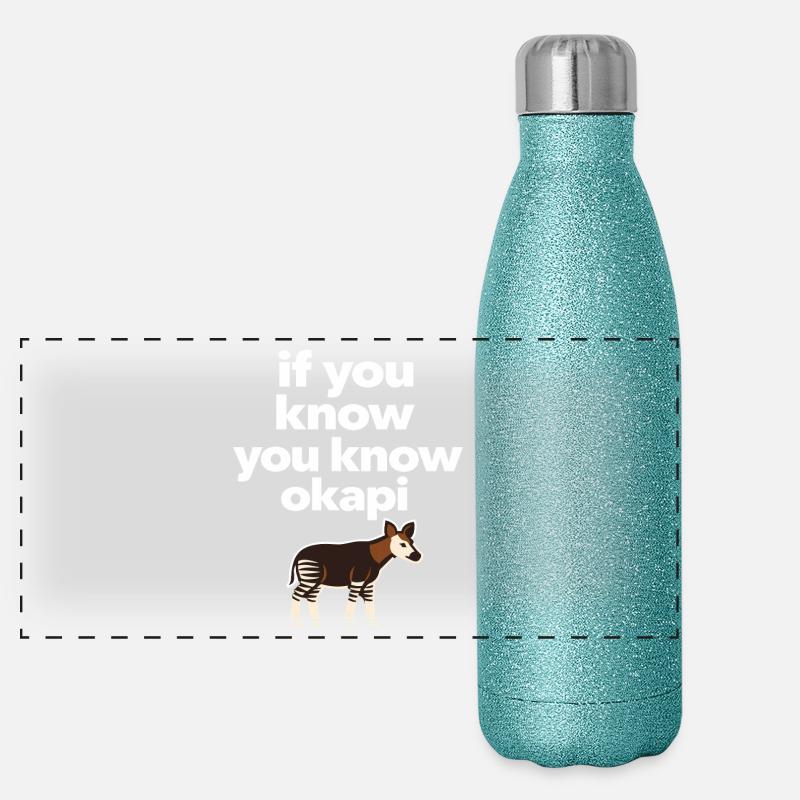 Okapi-liebhaber Okapi-tier Seltene Tierweltliebe Panorama Glitzer Isolierflasche 500 ml