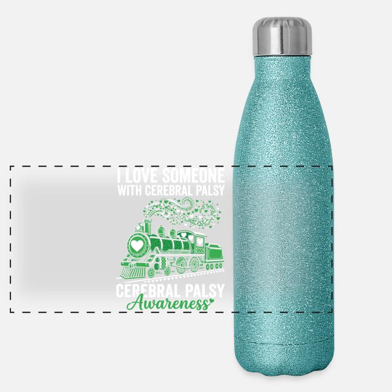 Love Cerebral Palsy Train Awareness Panoramic Glitter Thermal Bottle 500 ml