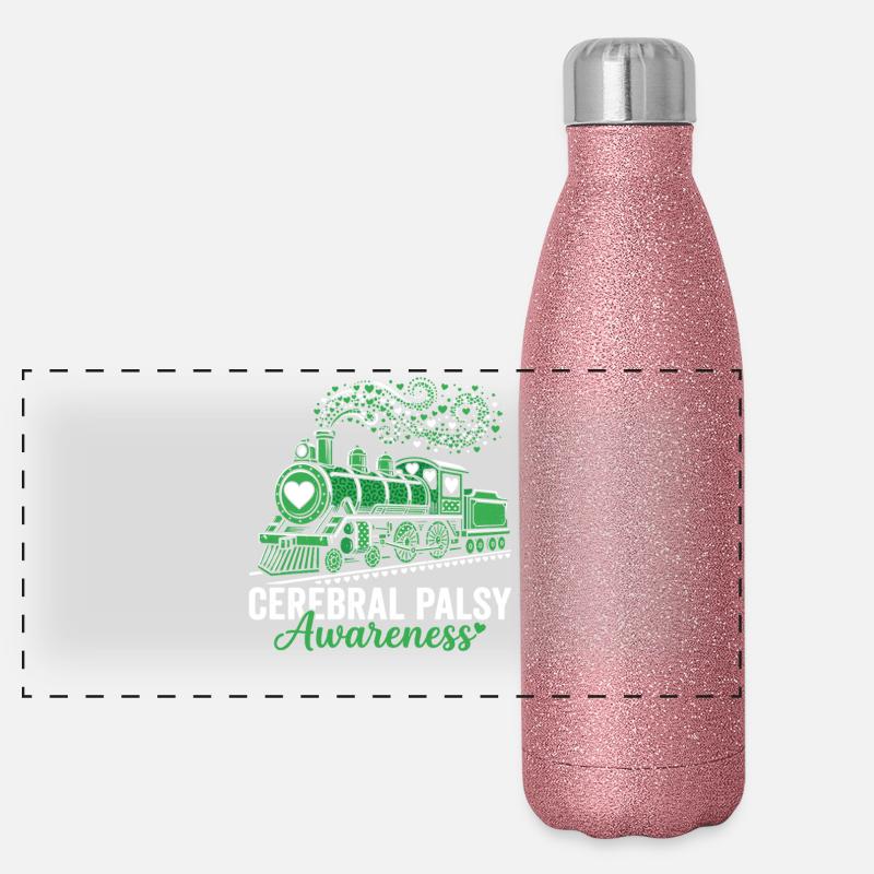 Train de sensibilisation à la paralysie cérébrale Gourde isotherme panoramique pailletée 500 ml
