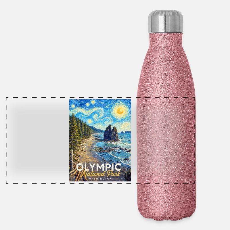 Parc national Kunststurm Washington Gourde isotherme panoramique pailletée 500 ml