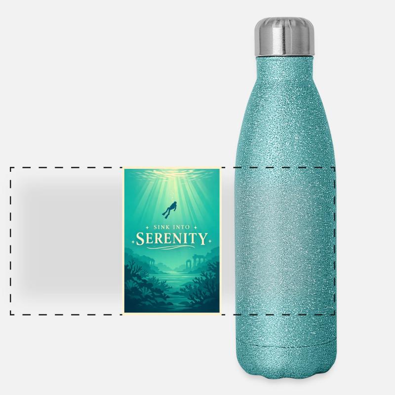 Immergez-vous dans la paix | Plongée Gourde isotherme panoramique pailletée 500 ml