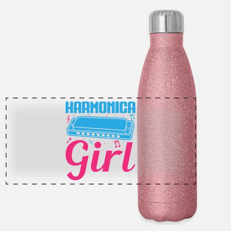 Harmonica Drôle Fille Harmonica Gourde isotherme panoramique pailletée 500 ml