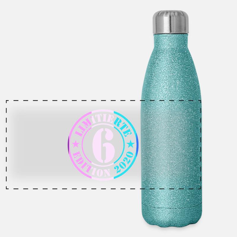 Fille garçon de 6e anniversaire Gourde isotherme panoramique pailletée 500 ml