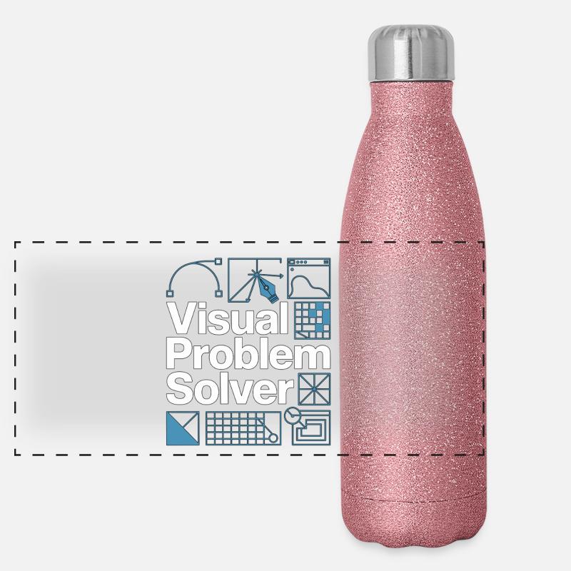 Graphiste Problème visuel Designer créatif Gourde isotherme panoramique pailletée 500 ml