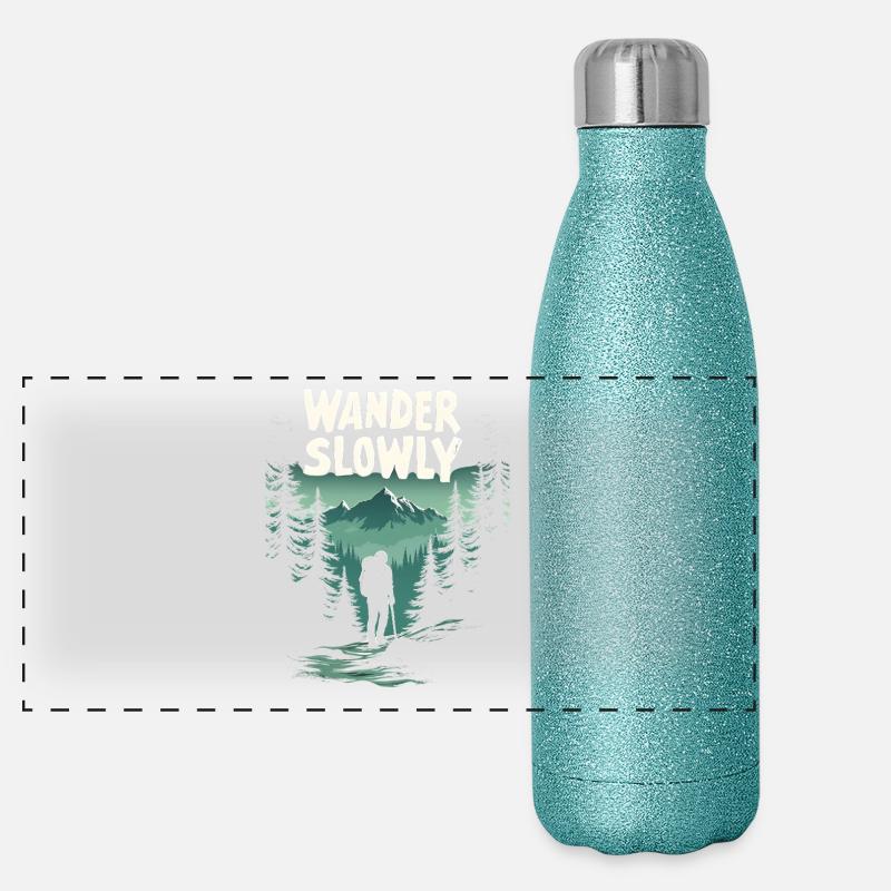 Wander Slowly Slow Hiking Forest Panoramic Glitter Thermal Bottle 500 ml