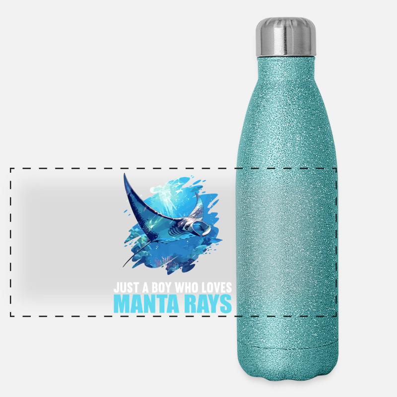 Rochen Mantarochen Panorama Glitzer Isolierflasche 500 ml