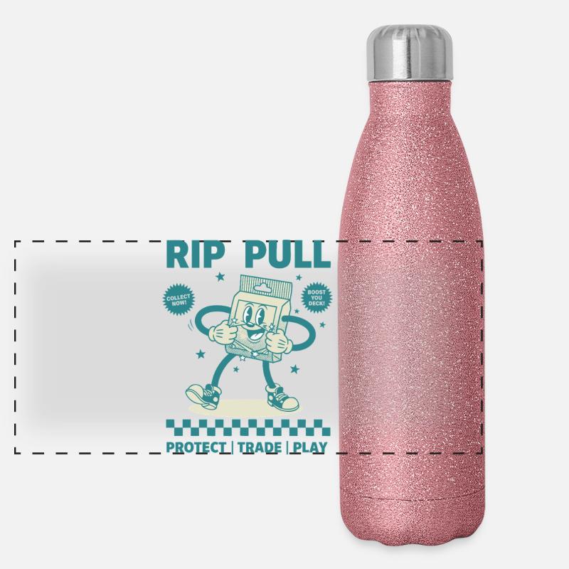 Rip Pull Collect Now Protect Trade Play Booster - Gourde isotherme panoramique pailletée 500 ml - paillettes roses