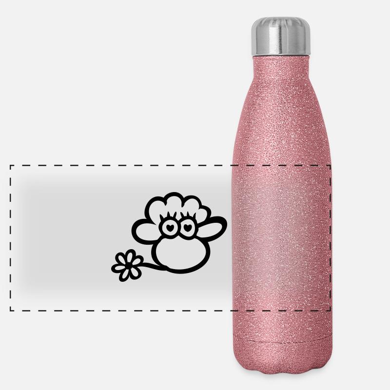 Verliebtes Sheepshead 2farbig Panoramic Glitter Thermal Bottle 500 ml