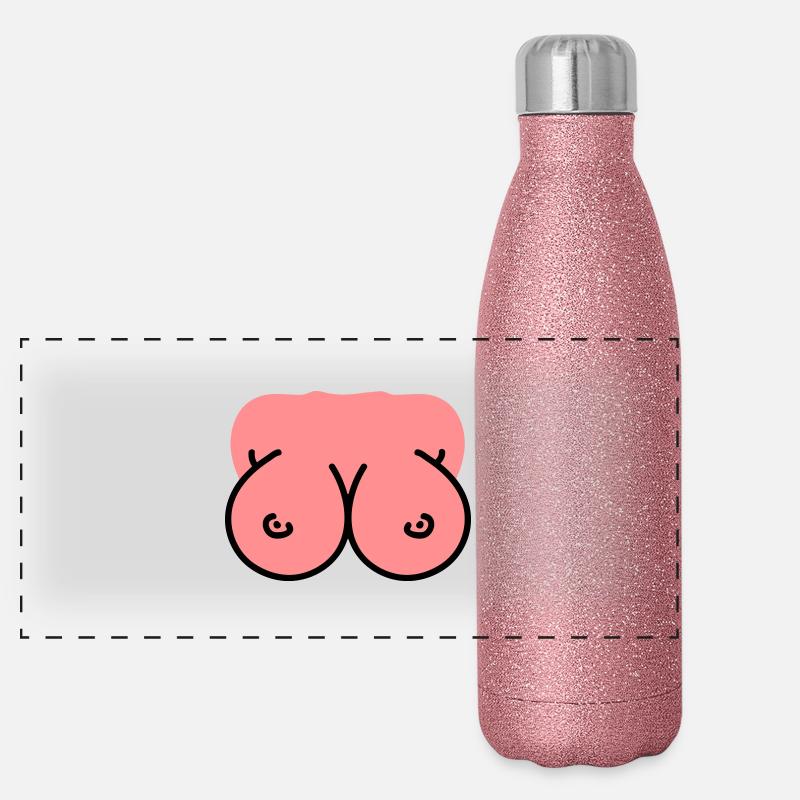 Breasts - Breasts - Boobs Panoramic Glitter Thermal Bottle 500 ml