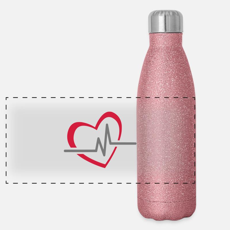 Herz Schlag Liebe Panorama Glitzer Isolierflasche 500 ml