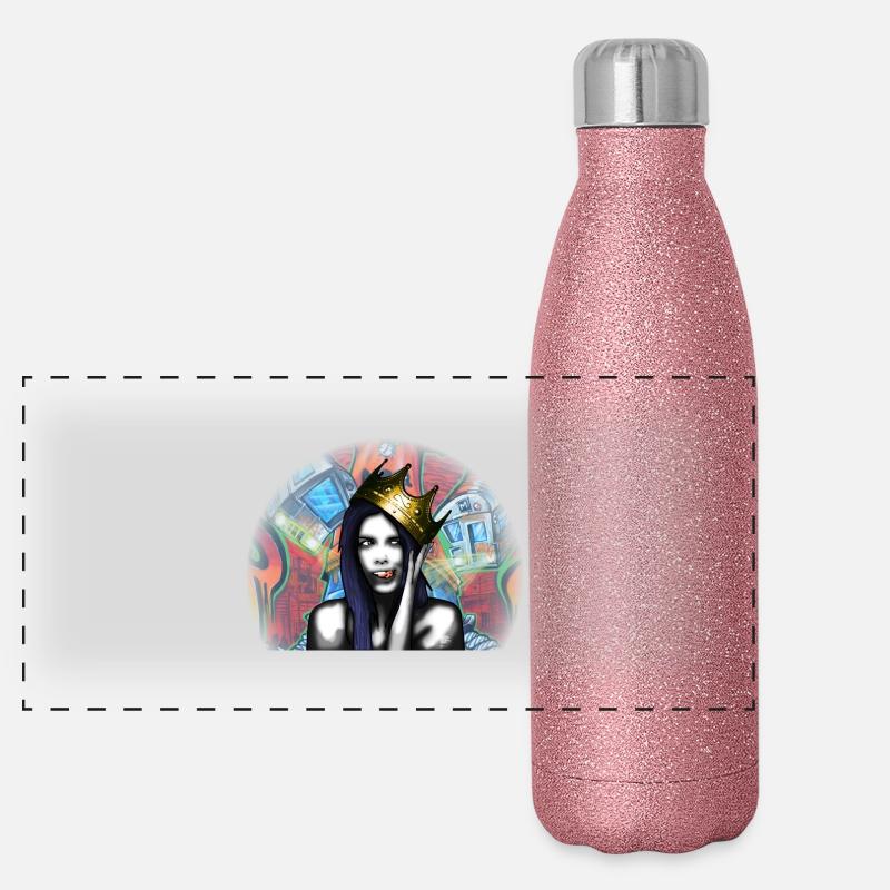 queen of graffiti by customstyle Gourde isotherme panoramique pailletée 500 ml