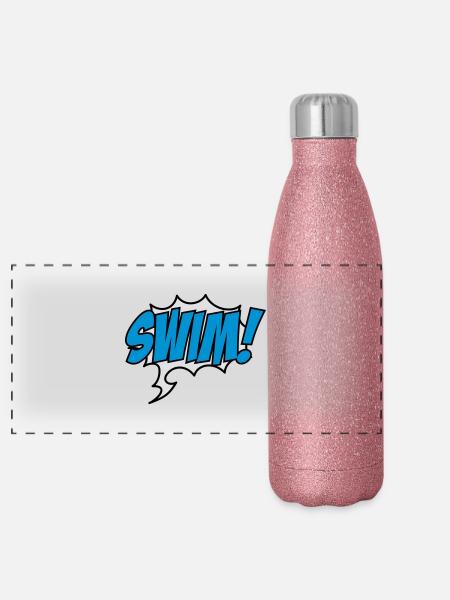 swim - Panoramic Glitter Thermal Bottle 500 ml - pink glitter - Front