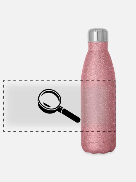 lupe_02 - Panorama Glitzer Isolierflasche 500 ml - Pink Glitzer - Vorne