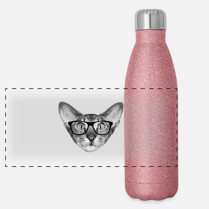 Orientalisch Kurzhaarkatze Panorama Glitzer Isolierflasche 500 ml