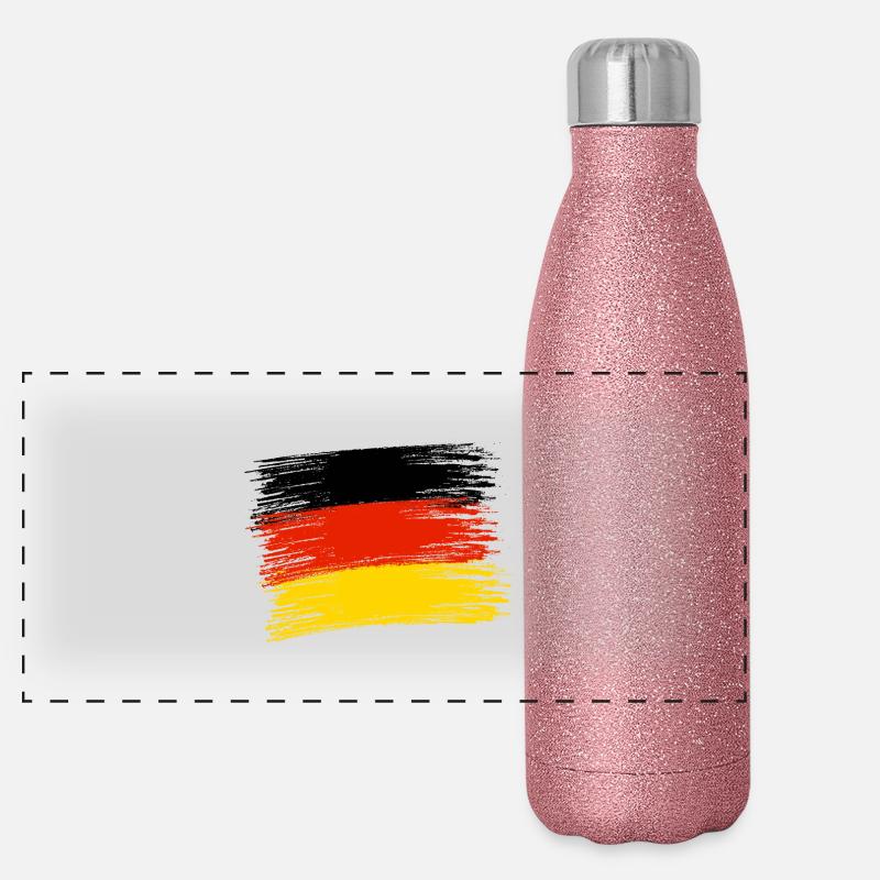 DEUTSCHE FLAGGE Panorama Glitzer Isolierflasche 500 ml