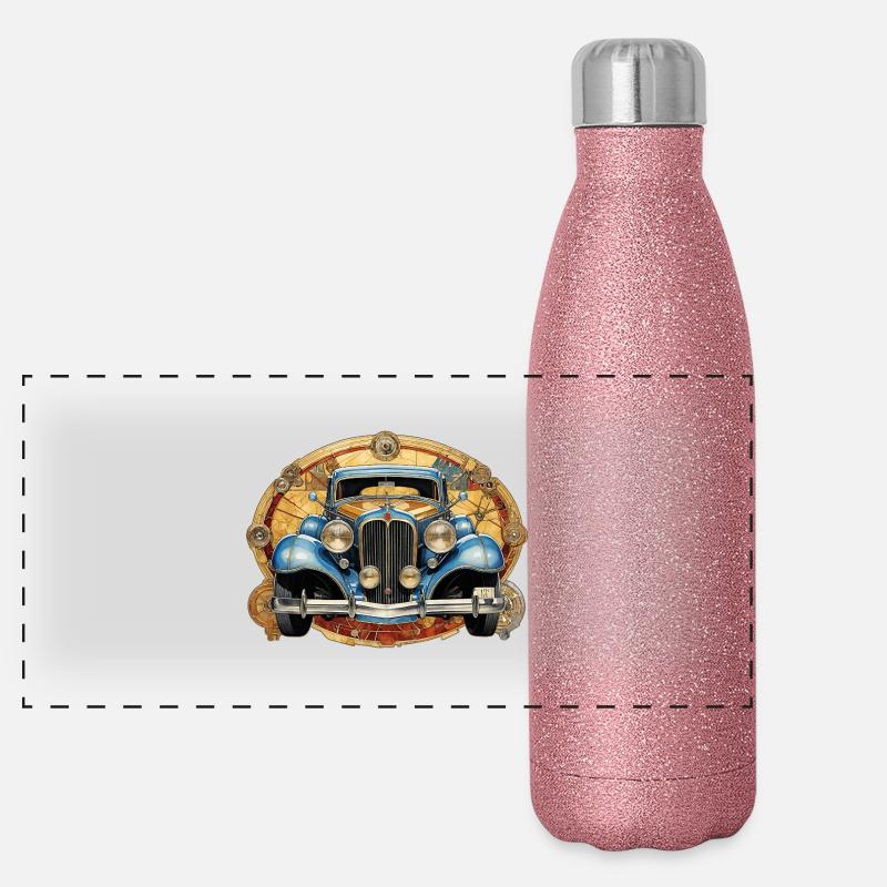 Oldtimer Panorama Glitzer Isolierflasche 500 ml