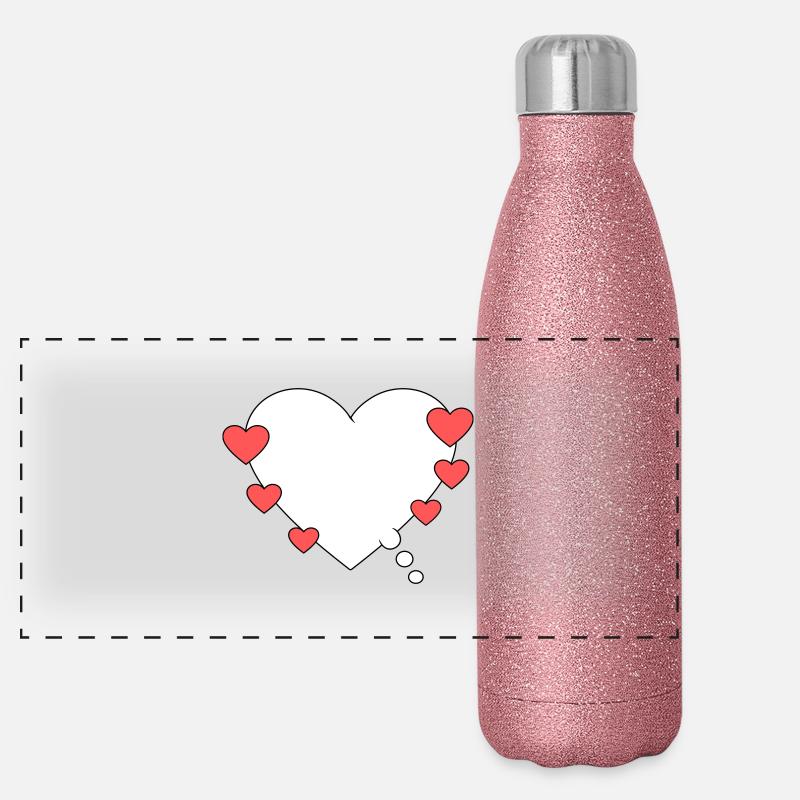 Bulle de pensée avec cœur Gourde isotherme panoramique pailletée 500 ml