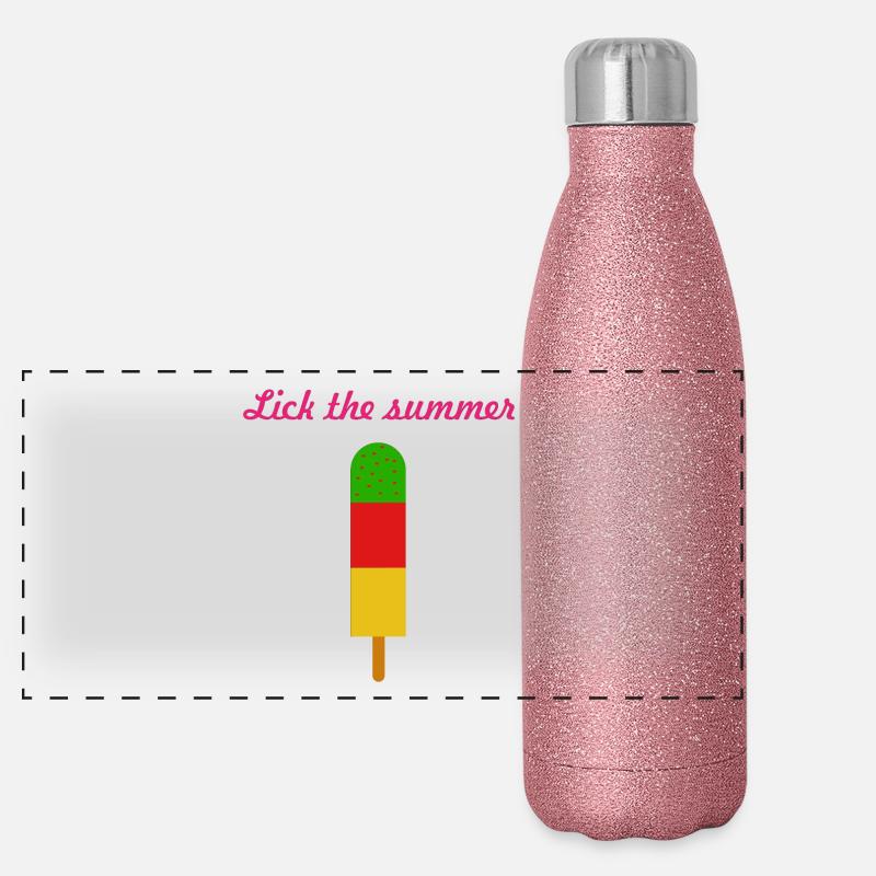 Leck das Sommerkaktuseis Panorama Glitzer Isolierflasche 500 ml