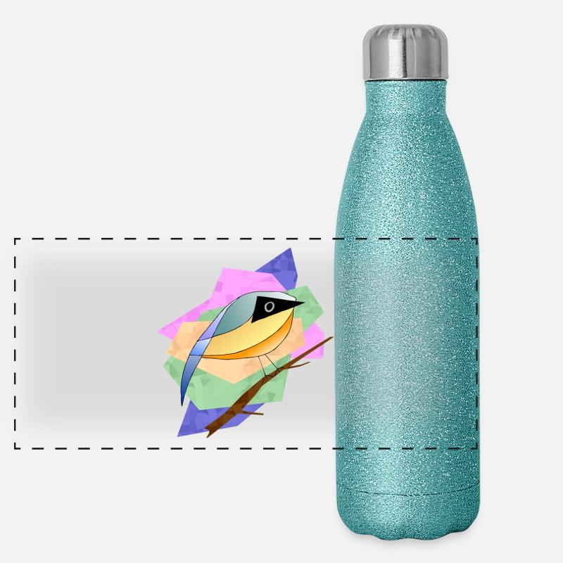 Colorful bird Panoramic Glitter Thermal Bottle 500 ml