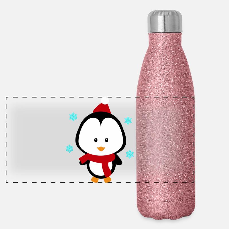 Weihnachten mit dem kleinen Pinguin Panorama Glitzer Isolierflasche 500 ml