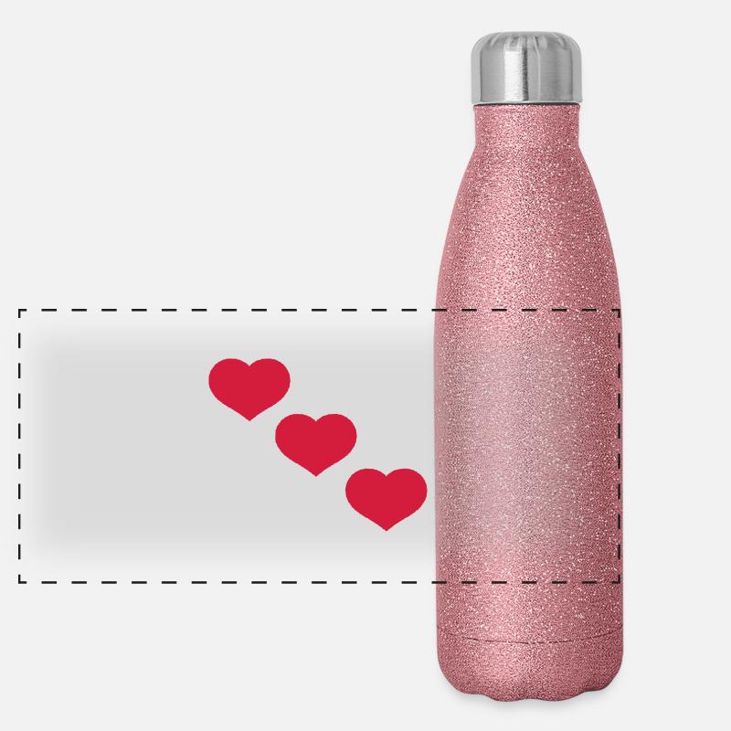 herzen Panorama Glitzer Isolierflasche 500 ml