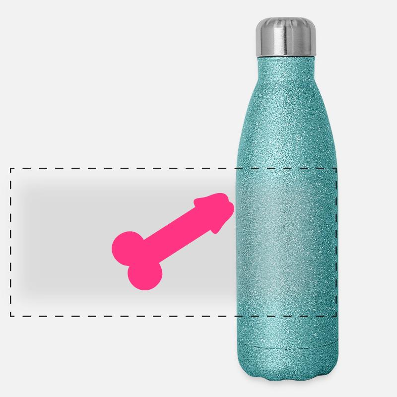Dick - Cock Panorama Glitzer Isolierflasche 500 ml