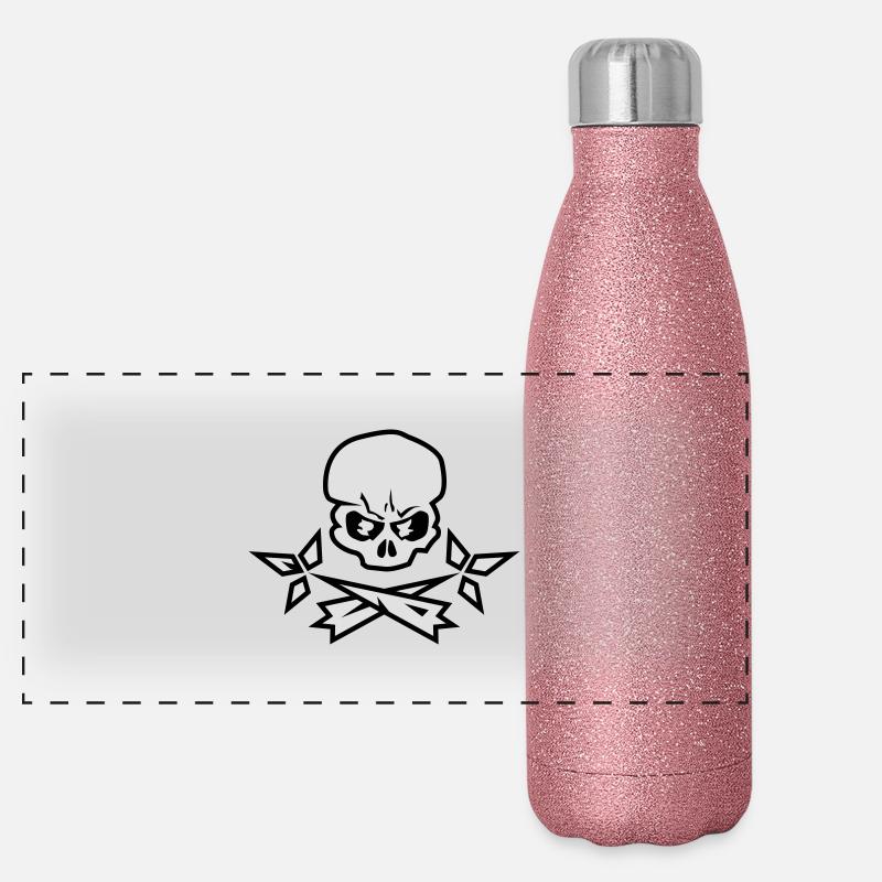 Kopf des Todes Hermine Hermine Bretonne Panorama Glitzer Isolierflasche 500 ml