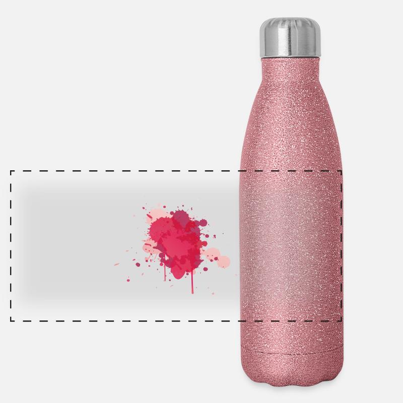 Watercolor Splash Panoramic Glitter Thermal Bottle 500 ml