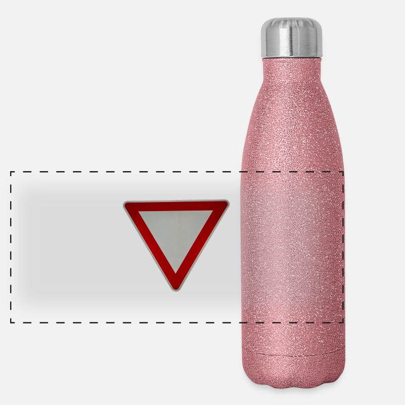 Vorfahrt achten Panorama Glitzer Isolierflasche 500 ml