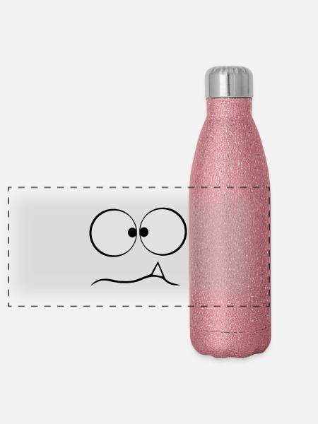 Komisches Monster - Panorama Glitzer Isolierflasche 500 ml - Pink Glitzer - Vorne