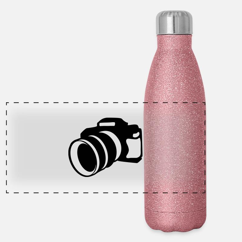 Kamera Panorama Glitzer Isolierflasche 500 ml