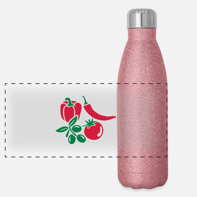 Gemüse Panorama Glitzer Isolierflasche 500 ml
