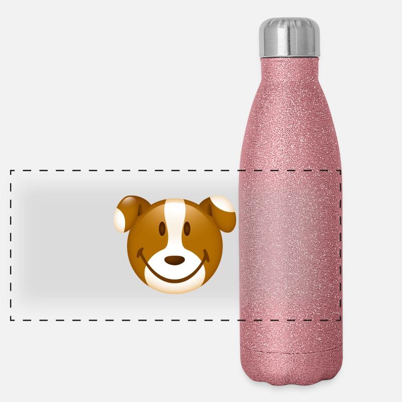 Smiley Dog Panoramic Glitter Thermal Bottle 500 ml