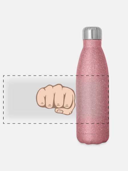 Fist - Panoramic Glitter Thermal Bottle 500 ml - pink glitter - Front