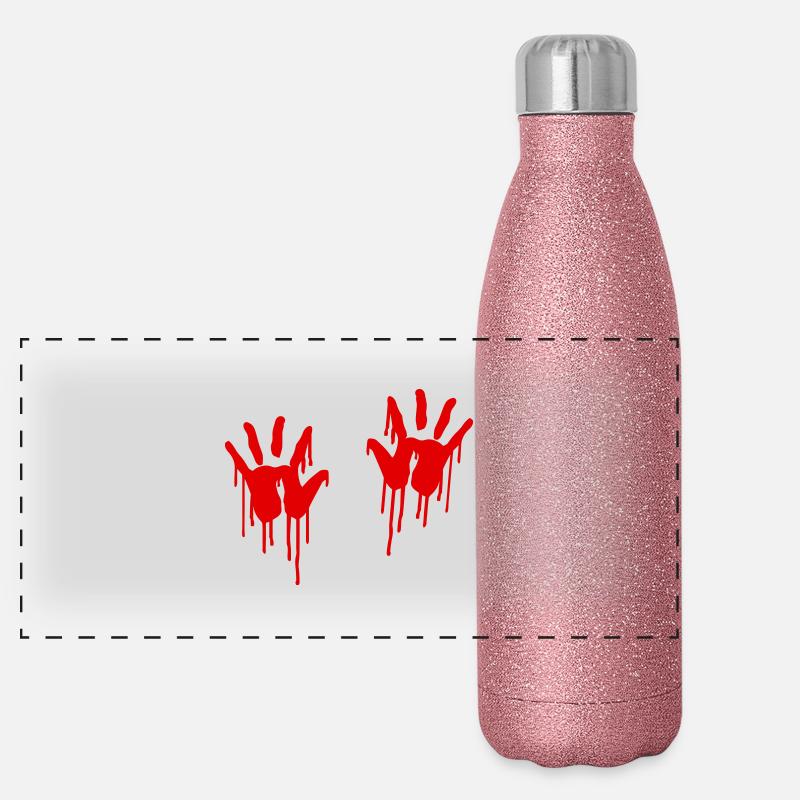 Blutige Hand Panorama Glitzer Isolierflasche 500 ml
