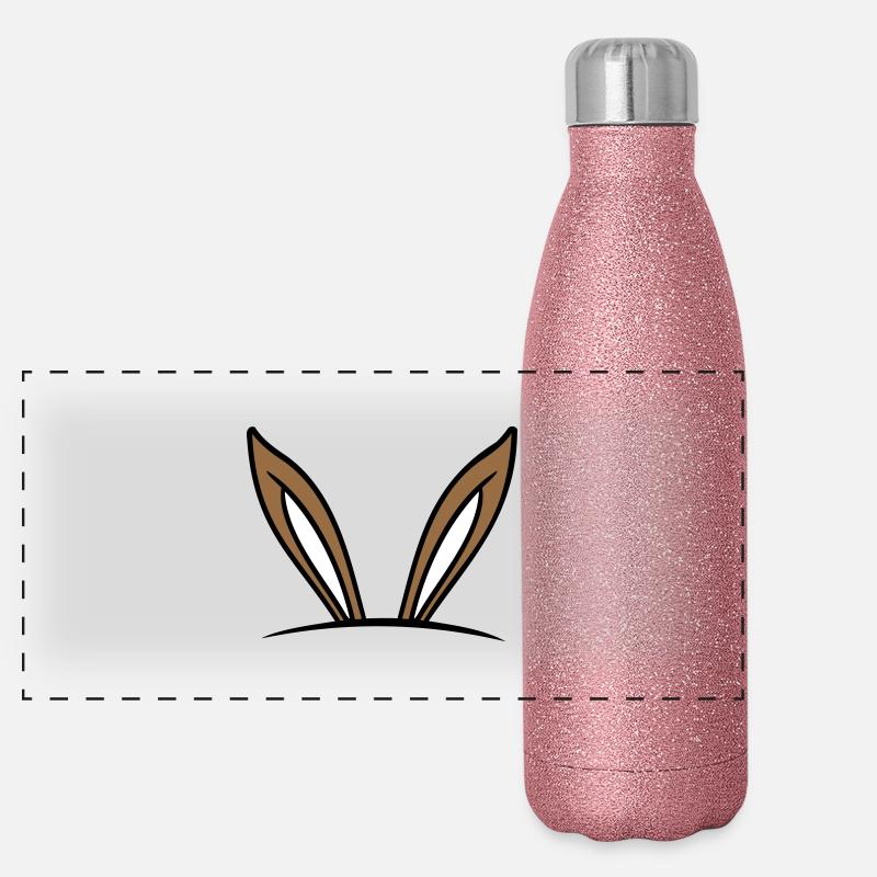 Lapin Oreilles De Lapin Trou Sac Caché Drôle Mignon Gourde isotherme panoramique pailletée 500 ml