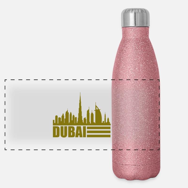 Dubai Skyline 1 Panoramic Glitter Thermal Bottle 500 ml