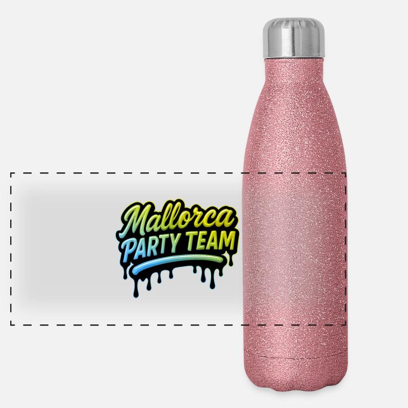 Mallorca Party Team Bunt Panorama Glitzer Isolierflasche 500 ml