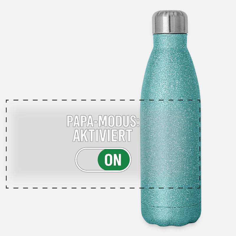 Papa-Modus aktiviert - Dad-Mode:ON Panorama Glitzer Isolierflasche 500 ml