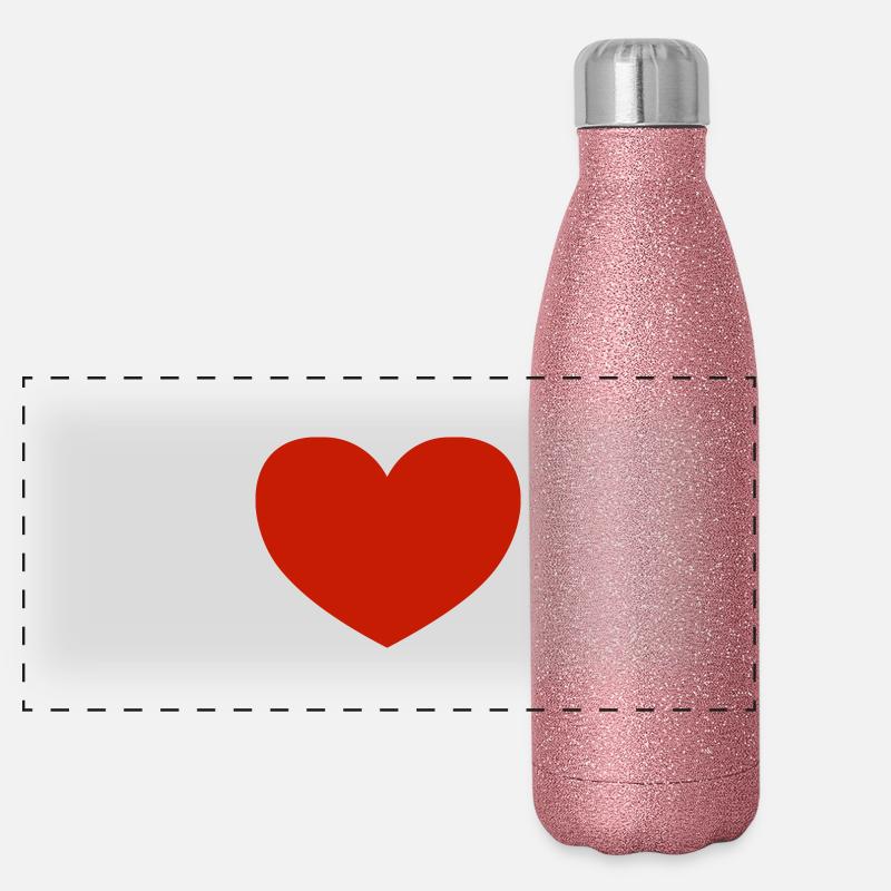 Schlichtes Herz / plain heart (1c) Panorama Glitzer Isolierflasche 500 ml