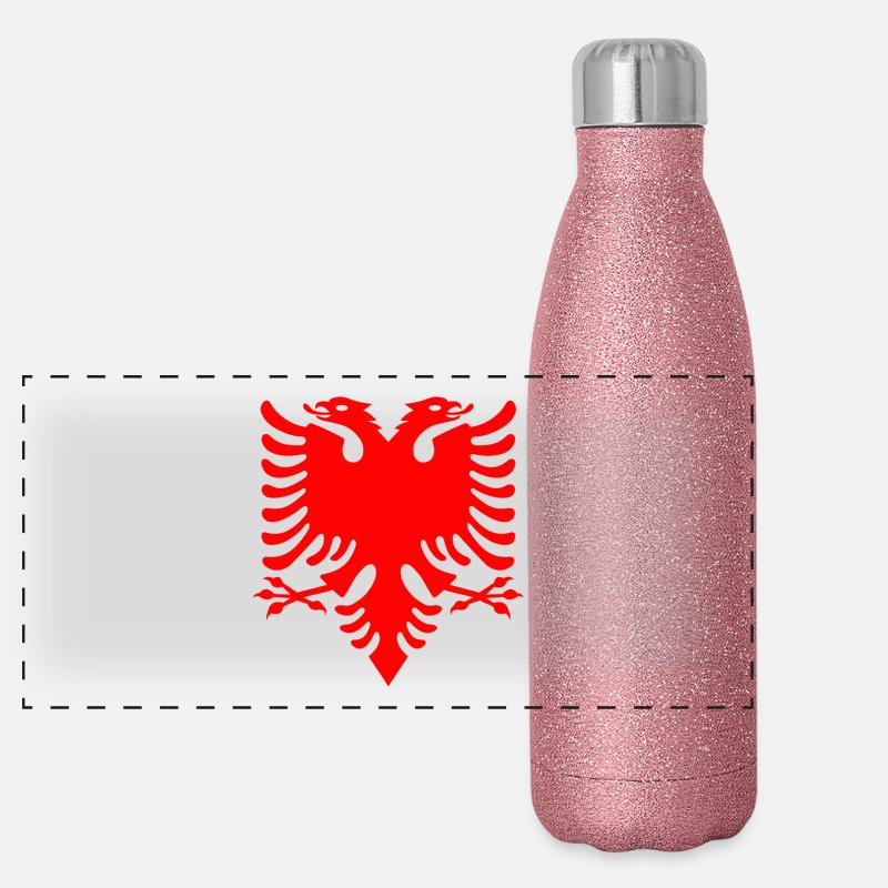 rouge à double tête d'aigle albanais Double Eagle Gourde isotherme panoramique pailletée 500 ml
