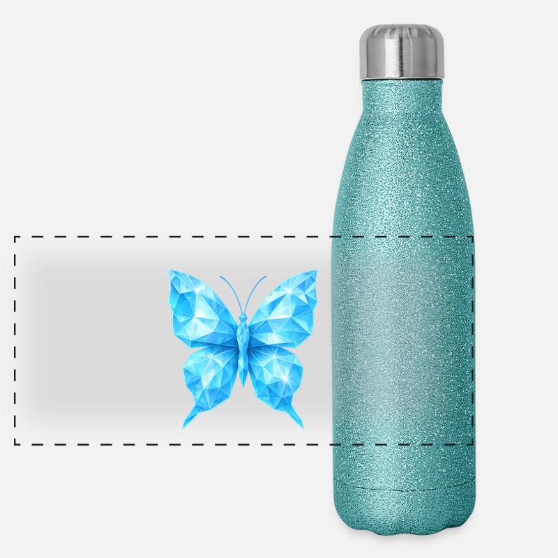 Papillon en diamant | Élégance géométrique Gourde isotherme panoramique pailletée 500 ml