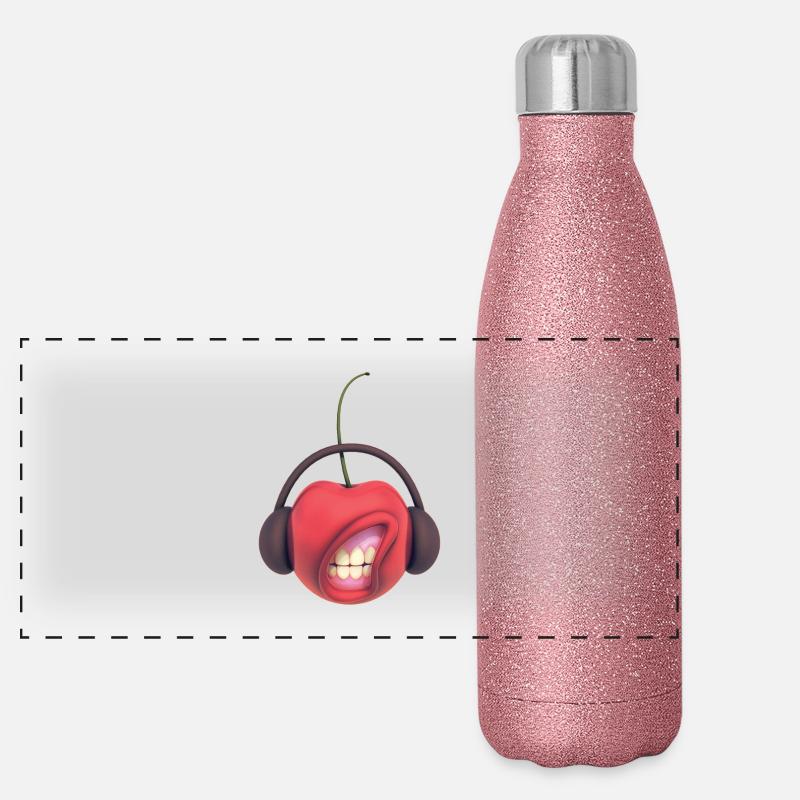 Musik Kirsche Panorama Glitzer Isolierflasche 500 ml